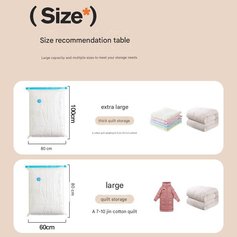 Vacuum Compression Storage Bags 6 Piece Set with Hand Pump for Clothes Bedding Travel V888-ELOSUNG51357