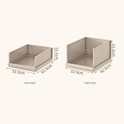 White Wardrobe Storage Organizers 2 Piece Set High & Low Pull-Out Drawer Style for Clothes V888-ELOSUNG51359