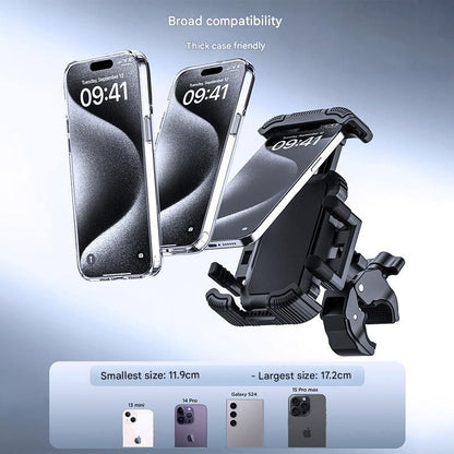 Black Motorcycle Phone Holder 4-Axis Shockproof Anti-Shake Mount for Navigation V888-ELOSUNG51364