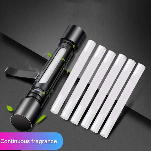 Black Mini Car Air Vent Perfume Freshener with 6 Scent Refills Aluminum Alloy Aromatherapy V888-ELOSUNG51367