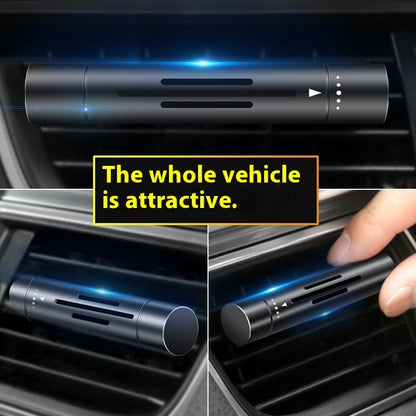 Black Mini Car Air Vent Perfume Freshener with 6 Scent Refills Aluminum Alloy Aromatherapy V888-ELOSUNG51367