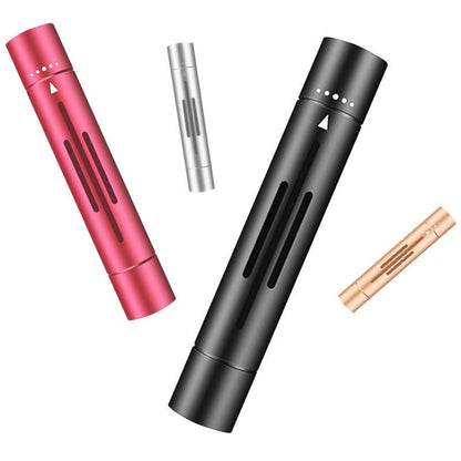 Silver Mini Car Air Vent Perfume Freshener with 6 Scent Refills Aluminum Alloy Aromatherapy V888-ELOSUNG51369
