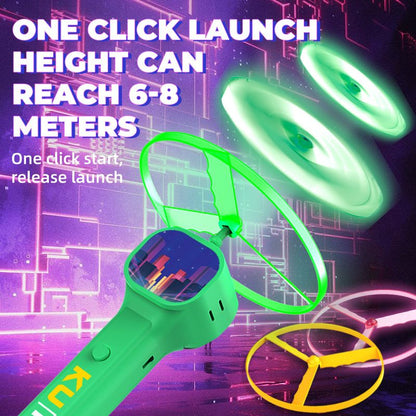 Red LED Light Up Flying Disc Cat Toy Interactive UFO Launcher with Replacement Discs V888-ELOSUNG51370