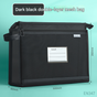 Black Double Layer Mesh File Bag with Handle Large Capacity Student Subject Organizer V888-ELOSUNG51382