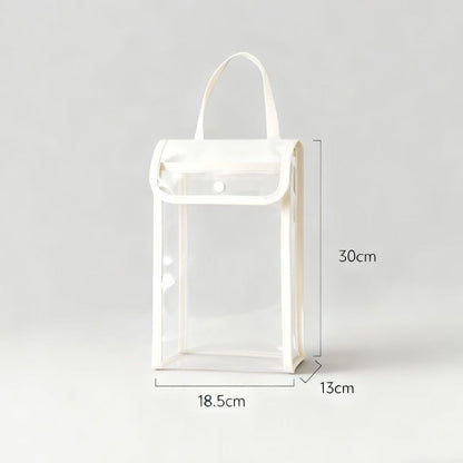 3 PCS White Wall Mounted Transparent Tissue Storage Bag Waterproof Hanging Holder with Adhesive Hook V888-ELOSUNG51391