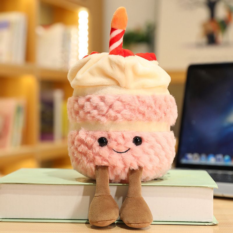 Pink Cute Birthday Cake Plush Toy Strawberry Layered Cake Pillow Birthday Gift V888-ELOSUNG51397
