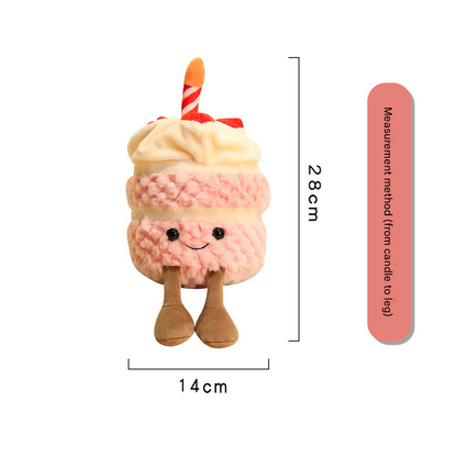 Light brown Cute Birthday Cake Plush Toy Strawberry Layered Cake Pillow Birthday Gift V888-ELOSUNG51400