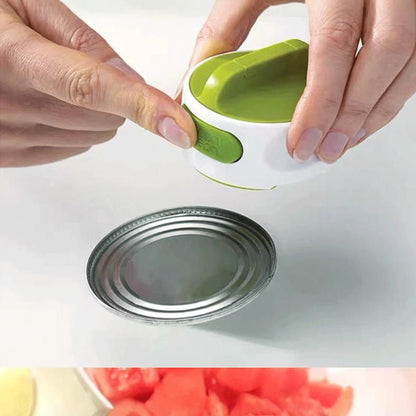 Green Manual Rotary Can Opener - Compact ABS Plastic & Stainless Steel - Smooth Edge Cutting, Easy Twist V888-ELOSUNG51401