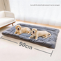 Grey Large Plush Dog Bed - Extra Thick Winter Warmth, Machine Washable & Non-Slip Pet Mat for Large Dogs V888-ELOSUNG51406