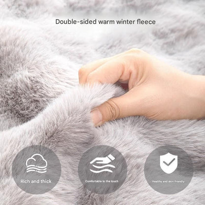 Grey Large Plush Dog Bed - Extra Thick Winter Warmth, Machine Washable & Non-Slip Pet Mat for Large Dogs V888-ELOSUNG51407