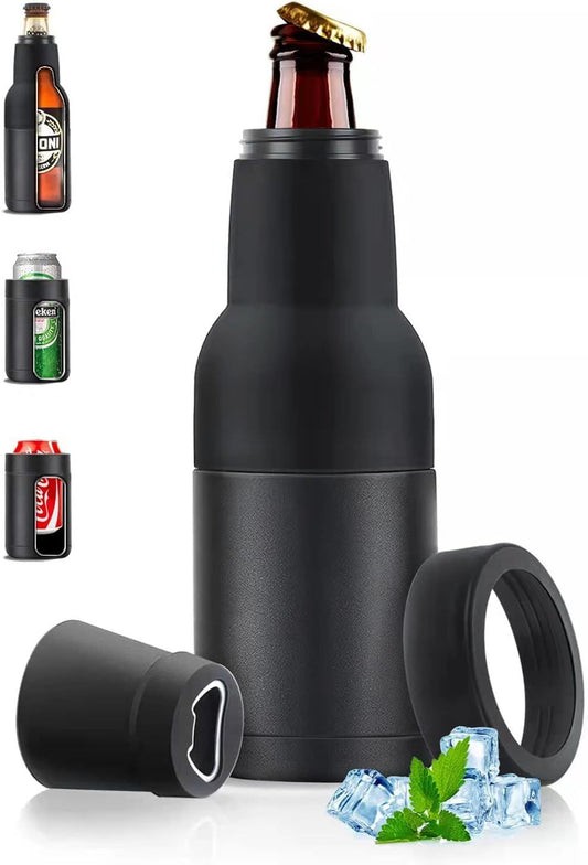 3-in-1 Beer Bottle Insulated Tumbler and Can Cooler with Bottle Opener - Double Wall Stainless Steel Soda Can V888-ELOSUNG52010