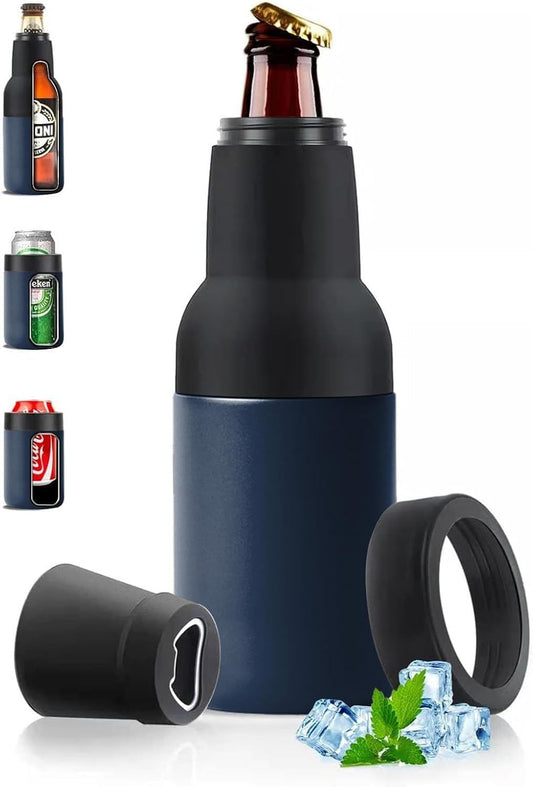 3-in-1 Beer Bottle Insulated Tumbler and Can Cooler with Bottle Opener - Double Wall Stainless Steel Soda Can V888-ELOSUNG52011