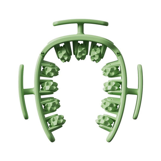Green Multifunctional Ring Massage Roller with Detachable Handles - Dual Row 11 Wheel Manual Massager for V888-ELOSUNG52026