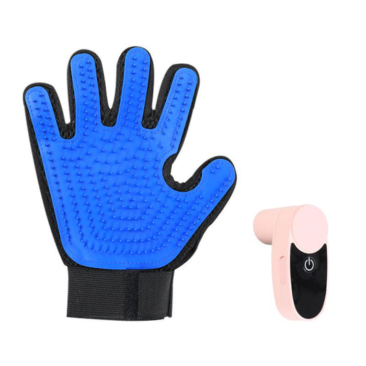 Black Blue Pet Grooming Spray Glove with Pink Detachable Typec Mister - TPR Soft Deshedding & Massage Brush V888-ELOSUNG52037