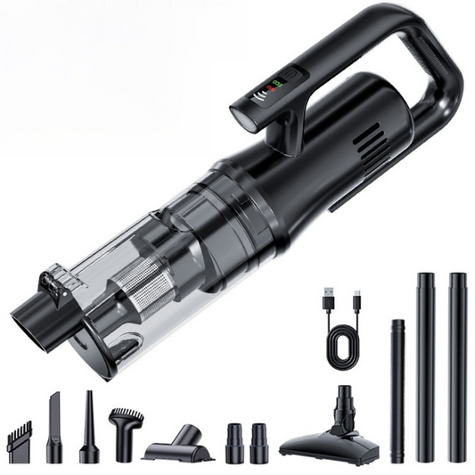 Black Cordless Handheld Vacuum Cleaner & 180 degreesSwivel Mop with 6 Brush Attachments & LED Light for Home V888-ELOSUNG52044
