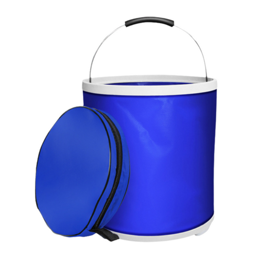 9L Foldable Oxford Fabric Car Wash Bucket with EVA Waterproof Lining & Zipper Carry Bag - Self Standing V888-ELOSUNG52046
