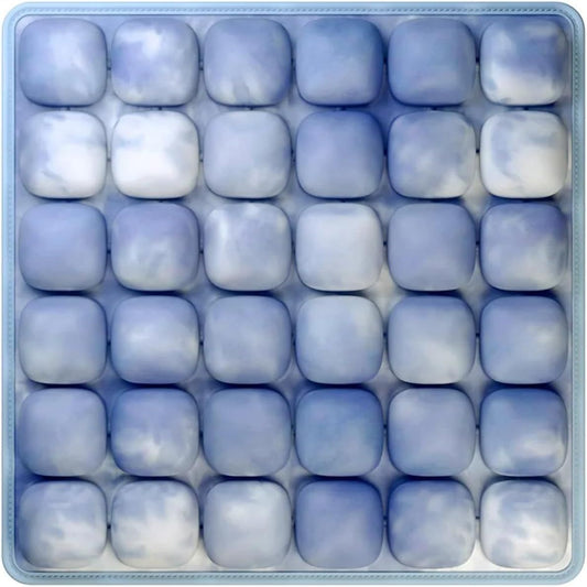 Tie-dye Blue and White Portable 3D Aircell Travel Inflatable Seat Cushion with Built-in Pump - 36 Airbags V888-ELOSUNG52086