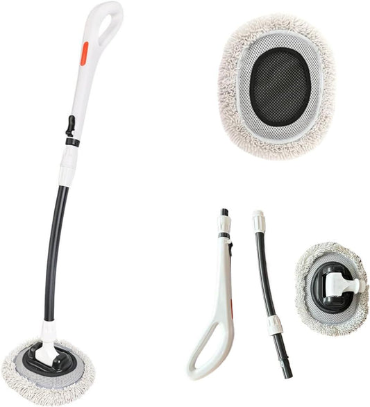 Professional Telescopic(55-120cm) Car Microfiber Wash Mop with 2 Brush Cover - 90 degrees Rotating Detachable V888-ELOSUNG52090