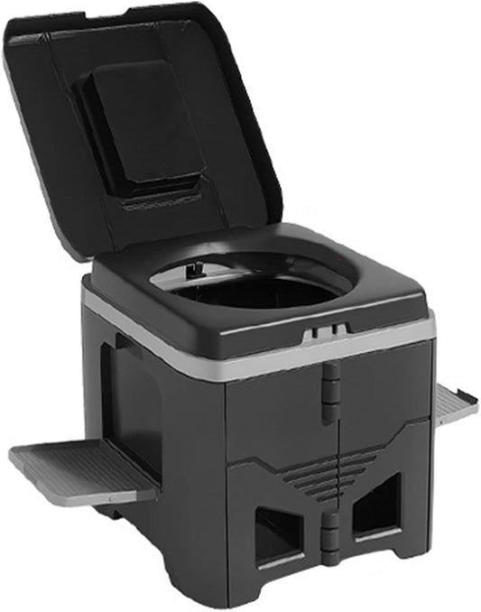 Portable Travel Toilet with Integrated Dual Storage Wings & Odor-Proof Lid - Ergonomic Reusable Foldable V888-ELOSUNG52093