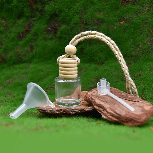 3 Set of Empty Car Diffuser Bottles with Long-Nozzle Sprayer and Funnel - 8ml Hanging Glass Perfume Pendant V888-ELOSUNG52113