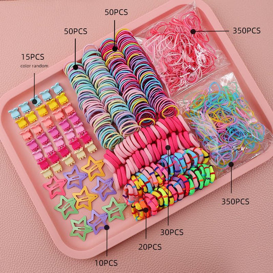 875-Piece Cute Hair Accessories Gift Set with Elastic Rubber Bands - Perfect Gift for Girls V888-ELOSUNG52124