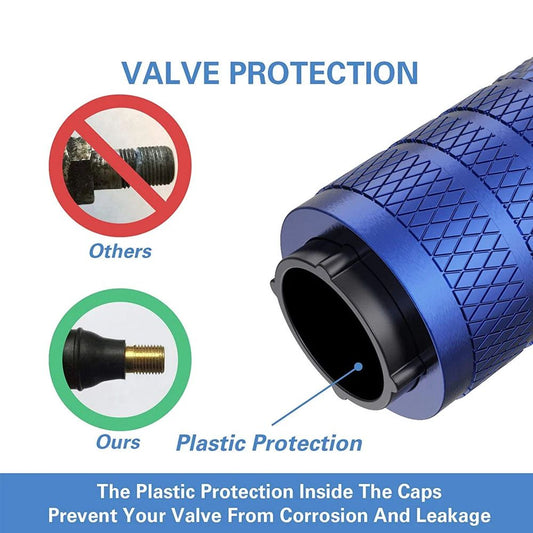 4-Pack Black Aluminum Car Tyre Valve Stem Caps - Heavy Duty Dustproof Air Valve Covers with Internal V888-ELOSUNG52128