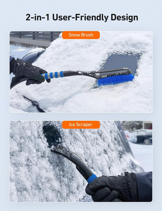 27" Car Snow Brush and Ice Scraper - 2-in-1 Detachable Car Windshield Winter Clearing Tool with Soft Foam V888-ELOSUNG52151