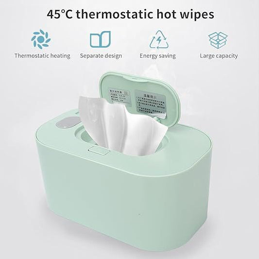 Green Portable USB Baby Wipe Warmer with LED Display and Top-Heating Moisture Protection - Intelligent V888-ELOSUNG52156