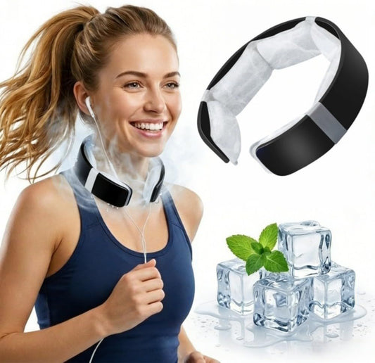 Black Reusable Neck Cooling Ring - 360 degrees Omnidirectional Wearable Ice Collar for Summer Heat Relief, V888-ELOSUNG52166