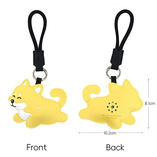 Shiba Inu Squeeze Meow Sounding Keychain Pendant - Eco-Friendly Leather Cat and Dog Bag Charm for Stress V888-ELOSUNG52170