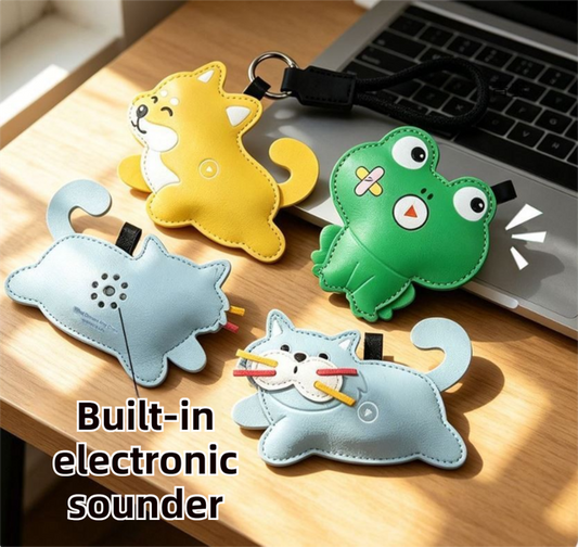 3-Pack Pet Squeeze Meow Sounding Keychain Pendants Set(Blue Cat & Green Frog & Shiba Inu) - Eco-Friendly V888-ELOSUNG52171