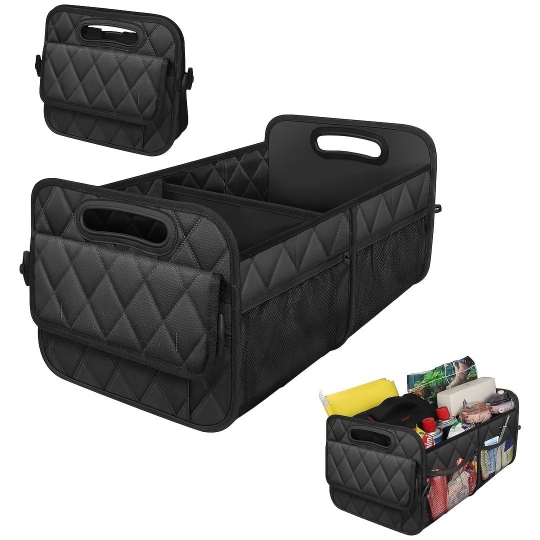 45L Foldable Large Car Trunk Organizer with Muti Pockets & Strong Handles - Mutifunctional Heavy Duty Oxford V888-ELOSUNG52177