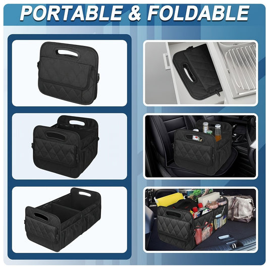45L Foldable Large Car Trunk Organizer with Muti Pockets & Strong Handles - Mutifunctional Heavy Duty Oxford V888-ELOSUNG52177