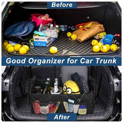 45L Foldable Large Car Trunk Organizer with Muti Pockets & Strong Handles - Mutifunctional Heavy Duty Oxford V888-ELOSUNG52177