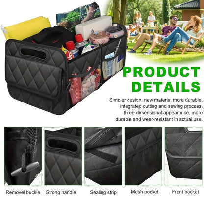 45L Foldable Large Car Trunk Organizer with Muti Pockets & Strong Handles - Mutifunctional Heavy Duty Oxford V888-ELOSUNG52177
