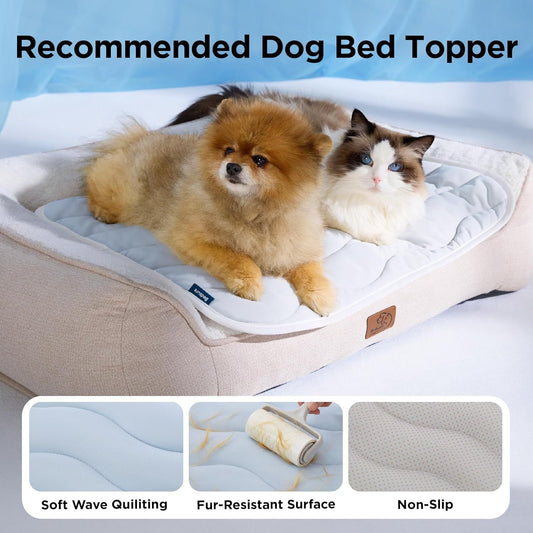 150 x 101 CM Blue Premium Wave Quiltied Pet Cooling Mat - Washable Self-Cooling Blanket with Anti-Stick Hair V888-ELOSUNG52181