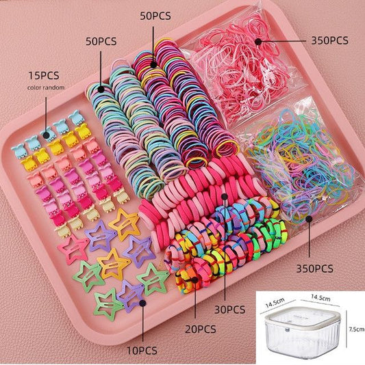 875-Piece Cute Hair Accessories Gift Set with Elastic Rubber Bands & Hair Clips Organizer Box - Perfect Gift V888-ELOSUNG52187