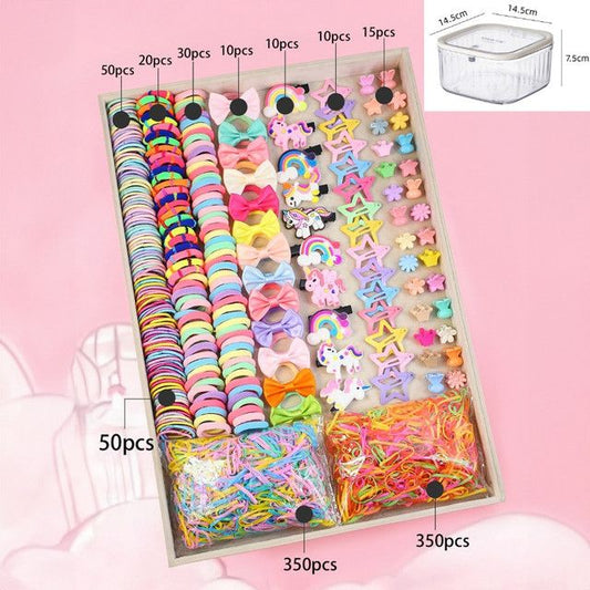 895-Piece Cute Hair Accessories Gift Set with Elastic Rubber Bands & Hair Clips Organizer Box - Perfect Gift V888-ELOSUNG52188