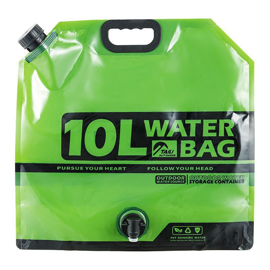 10L Green Outdoor Collapsible Water Storage Bag with Tap & Handle - Portable Camping Water Container for V888-ELOSUNG52211