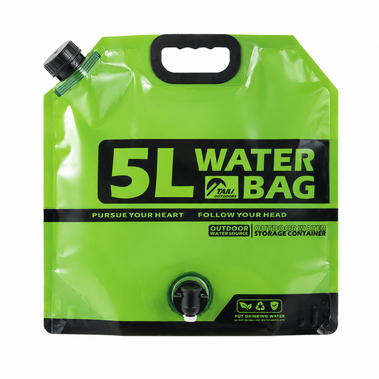 5L Green Outdoor Collapsible Water Storage Bag with Tap & Handle - Portable Camping Water Container for V888-ELOSUNG52212
