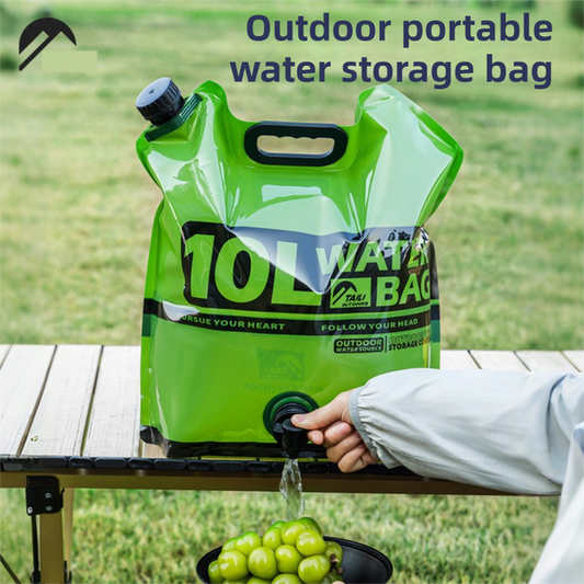 5L Green Outdoor Collapsible Water Storage Bag with Tap & Handle - Portable Camping Water Container for V888-ELOSUNG52212