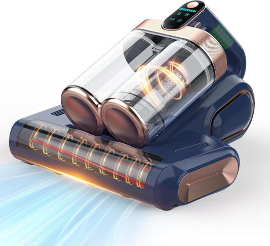 Blue and Gold Wireless UV Mattress Vacuum Cleaner and Handheld Mite Removal Vacuum - Portable Bed Cleaner V888-ELOSUNG52223