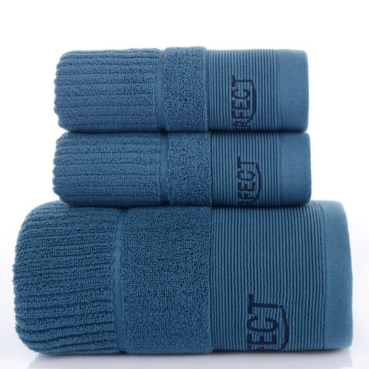 3PCS Babylon Blue Luxury Cotton Towel and Bath Towel Gift Set - Soft Absorbent Long Staple Cotton Bathroom V888-ELOSUNG52225