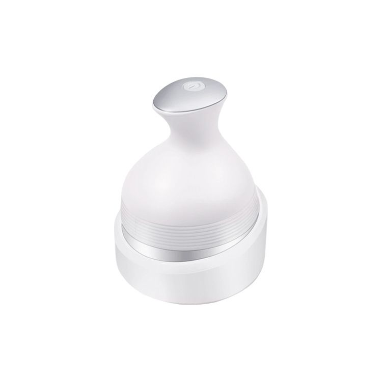 White Wireless Electric Scalp Massager with 28 Soft Silicone Massage Claws Storage Base - Rechargeable V888-ELOSUNG52231