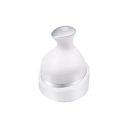White Wireless Electric Scalp Massager with 28 Soft Silicone Massage Claws Storage Base - Rechargeable V888-ELOSUNG52231