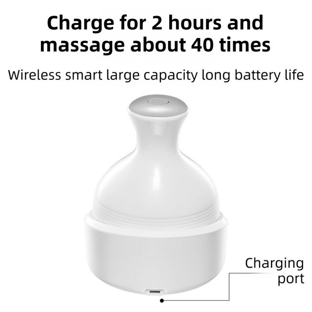 Pink Wireless Electric Scalp Massager with 28 Soft Silicone Massage Claws Storage Base - Rechargeable V888-ELOSUNG52232
