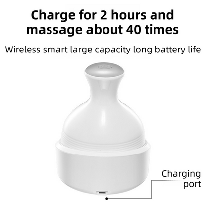 Blue Wireless Electric Scalp Massager with 28 Soft Silicone Massage Claws Storage Base - Rechargeable V888-ELOSUNG52233
