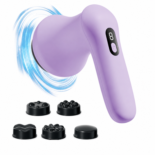 Purple Wireless Multi Function Fat Burning & Body Shaping Massager with 9 Speed Levels, 5 Massage Heads, V888-ELOSUNG52250