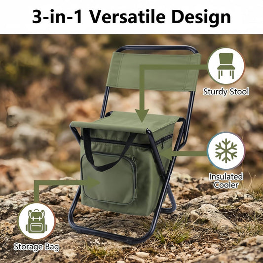3-in-1 Blue Large Portable Folding Camping Chair with Zippered Cooler Bag and 35*35cm Thick Plush Seat V888-ELOSUNG52305