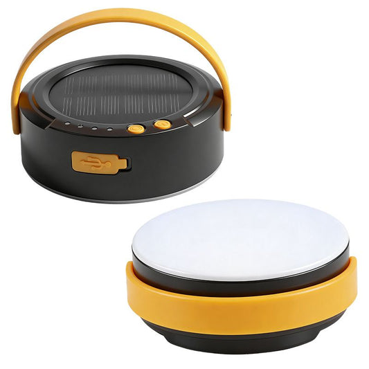 LY20 Black and Yellow Compact Solar Camping Lantern for Home Travel Use, Outdoor LED Emergency Tent Lamp and V888-ELOSUNG52316